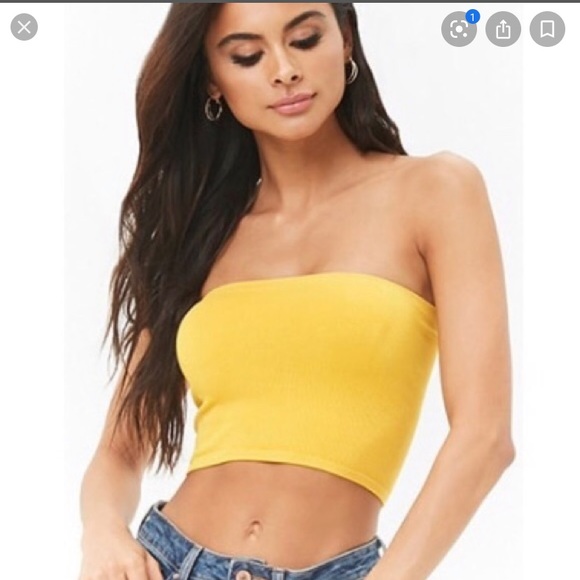 Forever 21 Yellow Tube Top - Picture 1 of 4